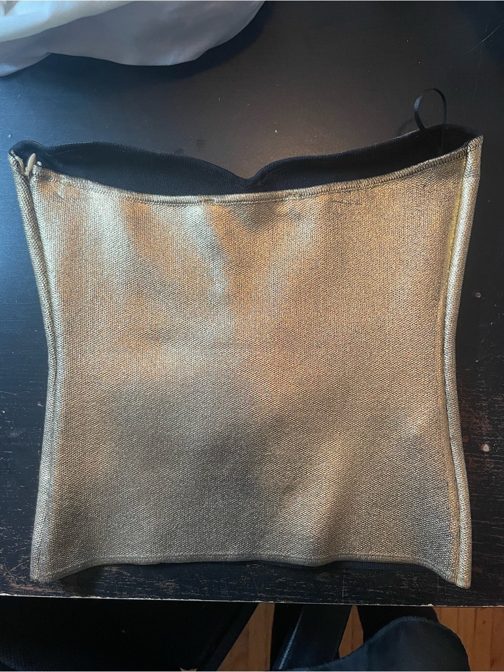 Zara Gold Strapless Metallic Bustier Tube Top - Knit - Picture 6 of 10